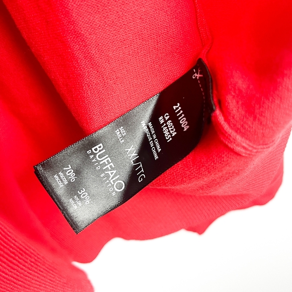 Buffalo by David Bitton Long Sleeve Red Light Sweater/Shirt - Picture 5 of 9